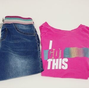 Girls size 10 12 shorts & t-shirt bundle